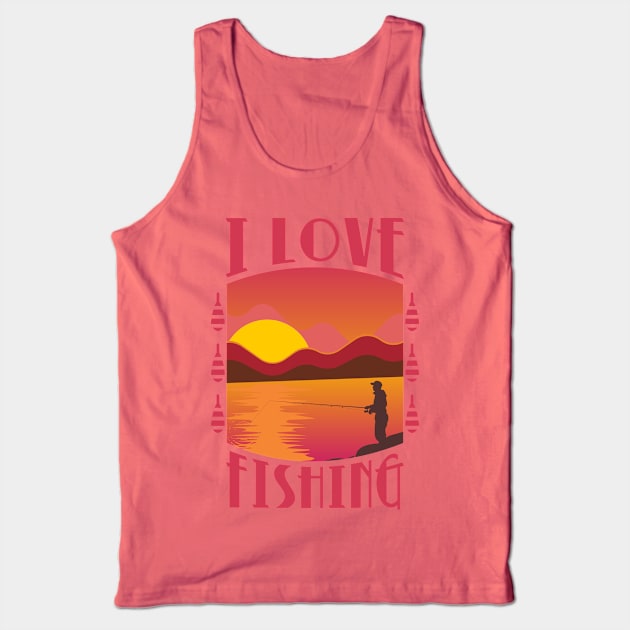 I Love Fishing Tank Top by ugisdesign